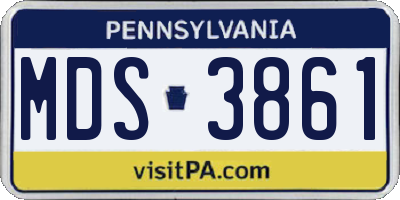 PA license plate MDS3861
