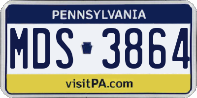 PA license plate MDS3864