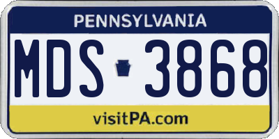 PA license plate MDS3868