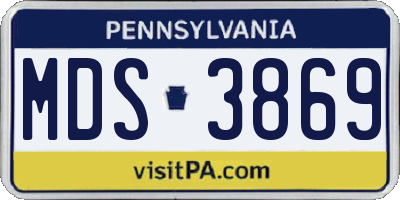 PA license plate MDS3869