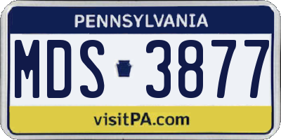 PA license plate MDS3877