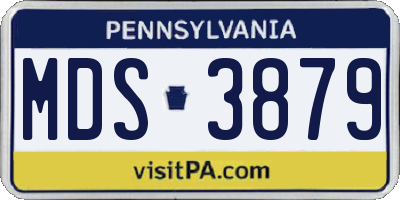 PA license plate MDS3879