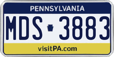 PA license plate MDS3883