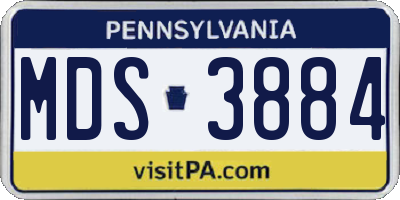 PA license plate MDS3884