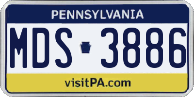 PA license plate MDS3886