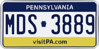 PA license plate MDS3889