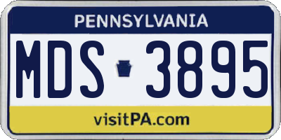 PA license plate MDS3895
