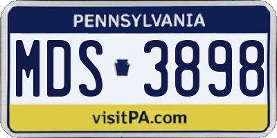 PA license plate MDS3898