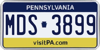 PA license plate MDS3899