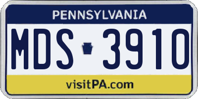 PA license plate MDS3910