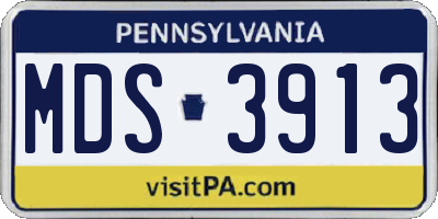 PA license plate MDS3913