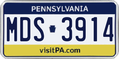 PA license plate MDS3914