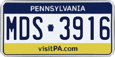 PA license plate MDS3916
