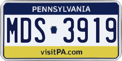 PA license plate MDS3919