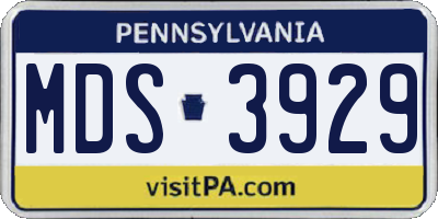 PA license plate MDS3929