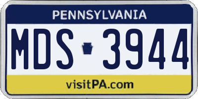 PA license plate MDS3944