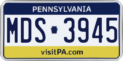 PA license plate MDS3945