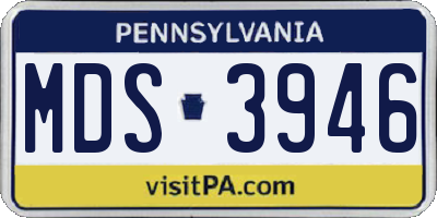 PA license plate MDS3946