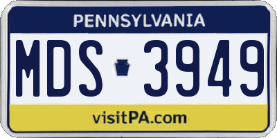 PA license plate MDS3949
