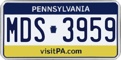 PA license plate MDS3959