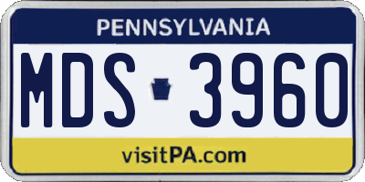 PA license plate MDS3960