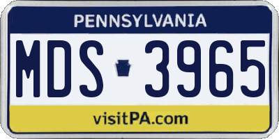 PA license plate MDS3965