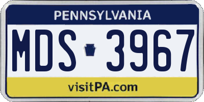 PA license plate MDS3967