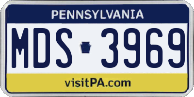 PA license plate MDS3969