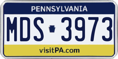 PA license plate MDS3973