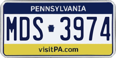 PA license plate MDS3974