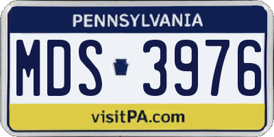 PA license plate MDS3976
