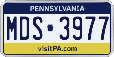 PA license plate MDS3977