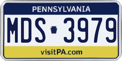 PA license plate MDS3979