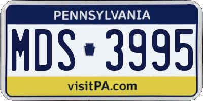 PA license plate MDS3995