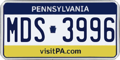 PA license plate MDS3996