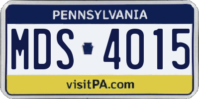 PA license plate MDS4015