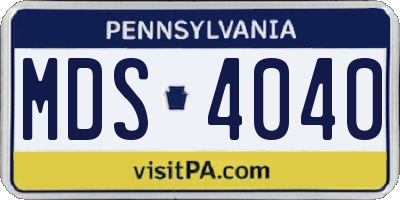 PA license plate MDS4040