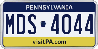 PA license plate MDS4044