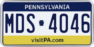PA license plate MDS4046