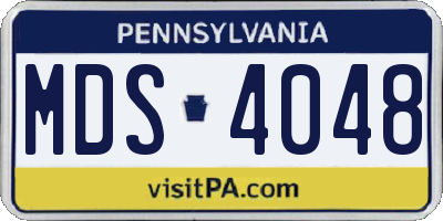 PA license plate MDS4048