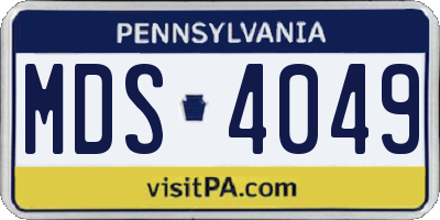 PA license plate MDS4049