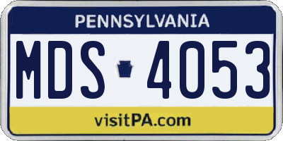 PA license plate MDS4053