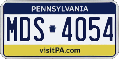 PA license plate MDS4054