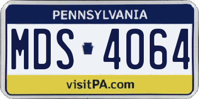 PA license plate MDS4064