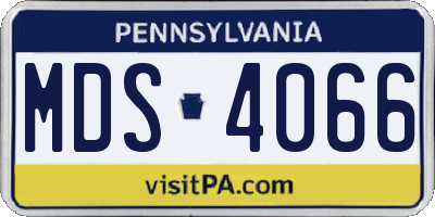 PA license plate MDS4066