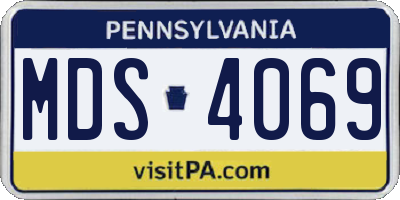 PA license plate MDS4069