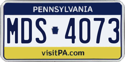 PA license plate MDS4073