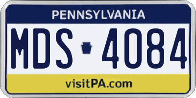 PA license plate MDS4084