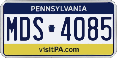 PA license plate MDS4085