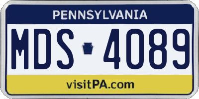 PA license plate MDS4089